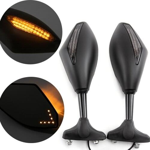 MOTORCYCLE LED TURN SIGNAL MIRRORS For KAWASAKI NINJA 6R 9R 650R 250R 636 YAMAHA YZF R1 R6 R6S/ SUZUKI GSXR 600 750 1000 KATANA