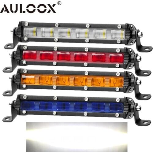 AULOOX 18W Off Road LED Light Bar 7 Inch Motorfiets Single Row LED Work Lights Car 12V 24V LED Drive Light For Truck 4X4 ATV