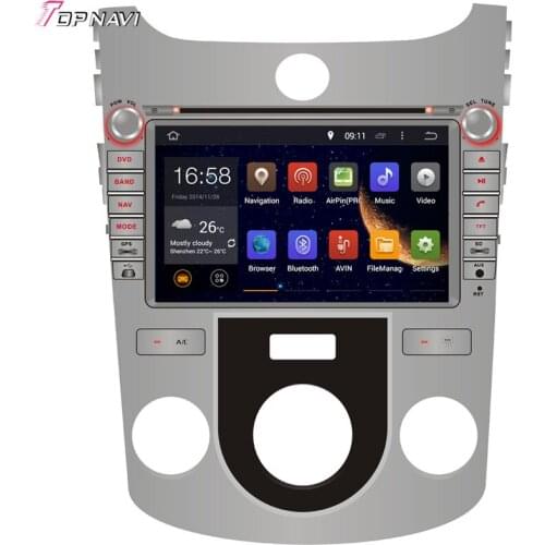 TOPNAVI 8'' Quad Core Android 6.0 Car Navi For KIA FORTE Manual Air-Conditioner/CERATO Manual Air-Conditioner version GPS