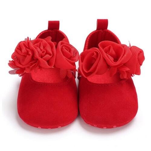 2021 Lovely Spring/Autumn Infant Girls Princess Shoes Flower Solid Crib Soft Sole Baby Toddler Footwear