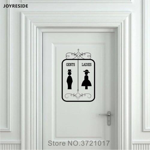 JOYRESIDE Gents Ladies Men Women Unisex Restroom Bathroom Toilet Sign Door Wall Decal Vinyl Sticker Decor Home Decoration XY092