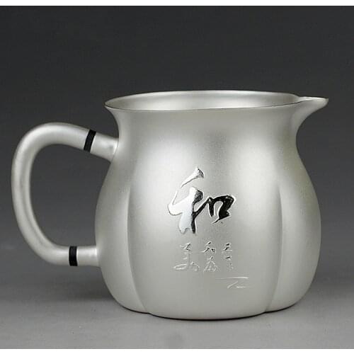 High Quality Pure Silver Fair Cup 999 Handmade Household Silver Tea Separator With Heating Insulation