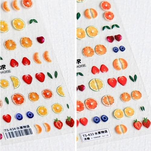 Iron Element Japan 5D Three-dimensional Nail Sticker 5D Three-dimensional Thin Nail Sticker Fruit Story TS433-434