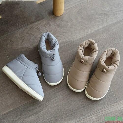 Winter Down Warm Cotton Padded Shoes Woman Indoor Ankle Boots 2021 Slip On Warm Snowboots Home Casual Foorwear Snow Boots