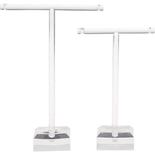 10x Acrylic Earrings Necklace Jewelry Display Rack T Bar Stand Holder Organizer