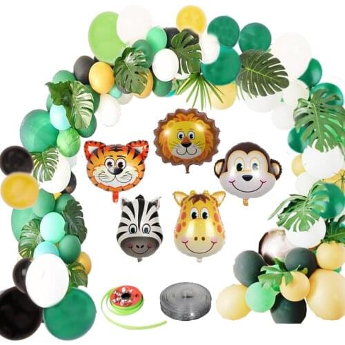 159pcs Jungle Safari Party Balloon Arch Baby Shower Jungle Balloons Aniversario Latex Balloon Garland Birthday Decoration Adults