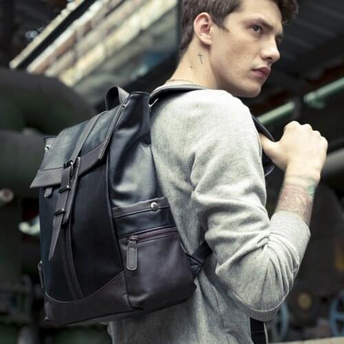 2020 New Korean Backpack Student Schoolbag Large Capacity Mens Backpack Casual Trendy Pure Color Hot Sale