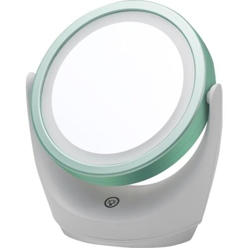 5X Magnifying Lighted Makeup 360 Degree Rotating Portable Magnifying Mirror Desktop Vanity Mirror Double Sided Mirror