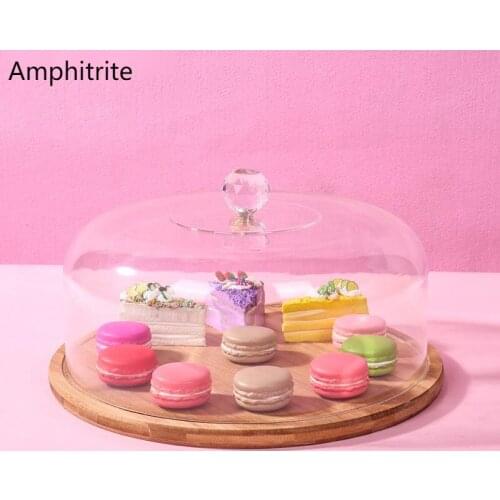 European Style Acrylic Dessert Cake Tray Imitation Hardened Plastic Glass 10.5 Round Inch Dust Cover Tray Candy Of Dried Fruit