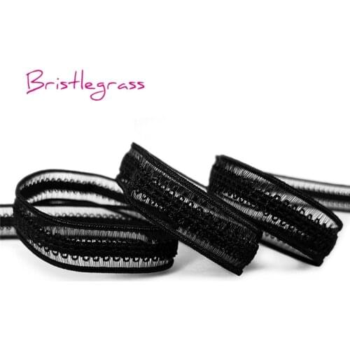 BRISTLEGRASS 5 Yard 1/2"13mm Solid Color Mesh Loop Spandex Lace Trim Elastic Bands Kid Hairband Headband Tie Dress Sewing Crafts
