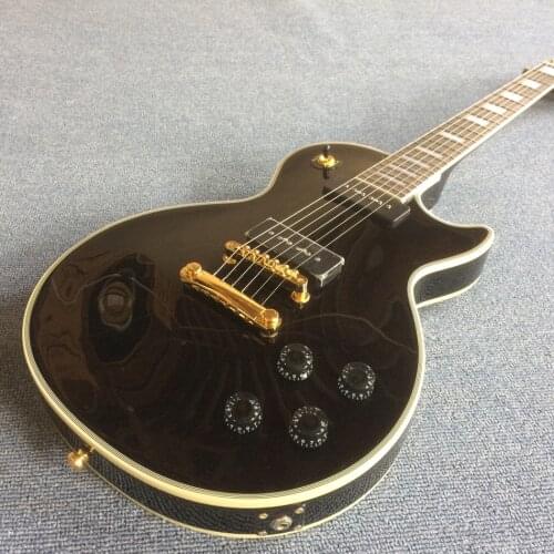 Black Electric guitar, Rosewood fingerboard, 2 P90 pickups, Gold hardware, Matt finish electric guitar, Free shipping