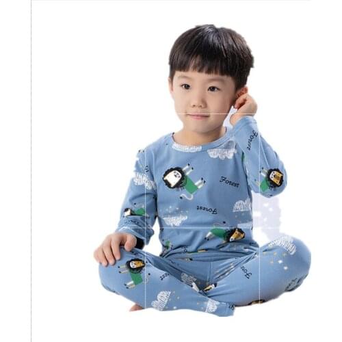 Childrens Underwear Autumn Clothes Suit Boys Girls Cartoon Cotton Home Sleepwear Nightclothes Cute Spring Teenager Clothing Set