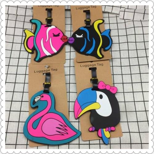 Travel Accessories panda Creative Luggage Tag horse Cartoon Silica Gel Suitcase ID Addres Holder Baggage Boarding Tags Portable