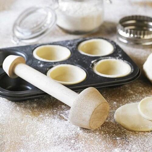 Double Side Wooden Egg Tart Tamper Portable Pastry Tamper Tart Pastry Egg Tart Pusher Eggtart Mold Kitchen Baking Cake Tools
