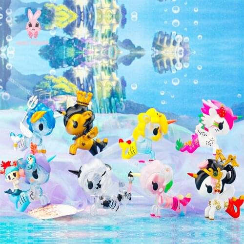 Unicorn Mermaid Blind Box Tokidoki Mermaid Family Series 4 Blind Box Doll Action Toy Girls Gifts Collect Kids Free Shipping