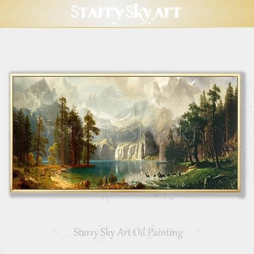 Artist Hand-painted High Quality Special Landscape Yellowstone Park Oil Painting on Canvas America Yellowstone Park Oil Painting
