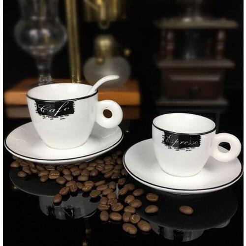 Black Edge Ceramic Mug Porcelain Coffee Mug China Bone Milk Cup Home Drinkware Tea Cup for Lovers Gifts