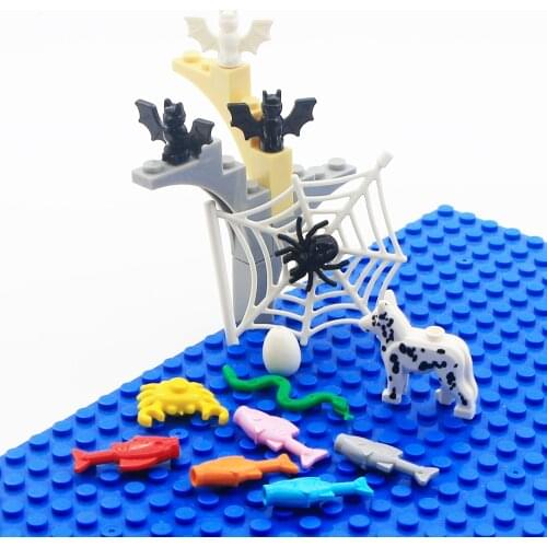 Animals Building Blocks Friends Accessories Fish Dogs Spider Snake Bat Crab City Zoo Mini Figure Parts MOC Bricks Christmas Toys