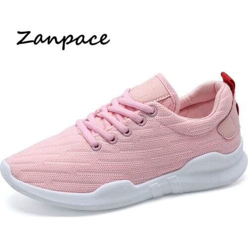 2019 Lightweight Casual Womens Shoes Breathable Mesh Running Sneakers Woman White Black Vulcanize Shoes Summer Casual Sneakers