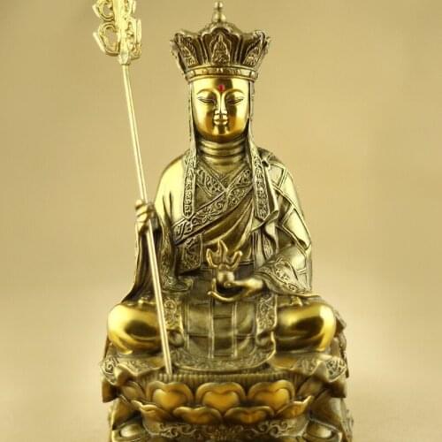 Mount Jiuhua monk, pure copper Buddha Ksitigarbha Bodhisattva statue, opening the light, Buddhist supplies, Buddha figure