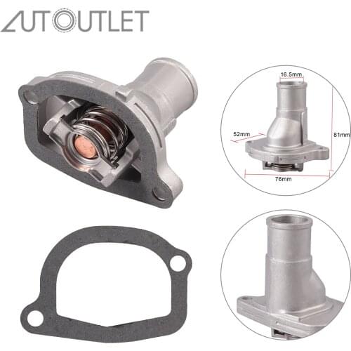 AUTOUTLET Metal Case Thermostat Coolant Cooling With Seal Opening Temperature 87 Degree For Fiat Punto 5459580 7545958 7589135