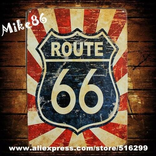 [ Mike86 ] ROUTE66 Metal Signs Gift PUB Wall art Painting Poster Bar Decor AA-113 Mix order 20*30 CM