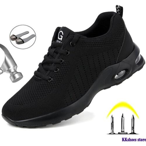 Fashion Safety Shoes Men Steel Toe Shoes Anti-puncture Work Sneakers Indestructible Work Sefety Boots Male Shoes Work Boots