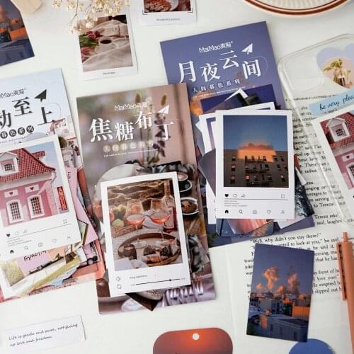 Vintage Stickers Set Natural Scenery Twilight Washi Stickers For Scrapbooking Kid Diy Arts Crafts Album Junk Journal Planners
