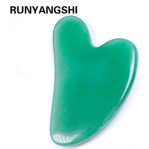 Natural Aventurine Quartz Gua Sha Board Green Jade Stone Body Facial Eye Scraping Plate Acupuncture Massage Relaxation Health