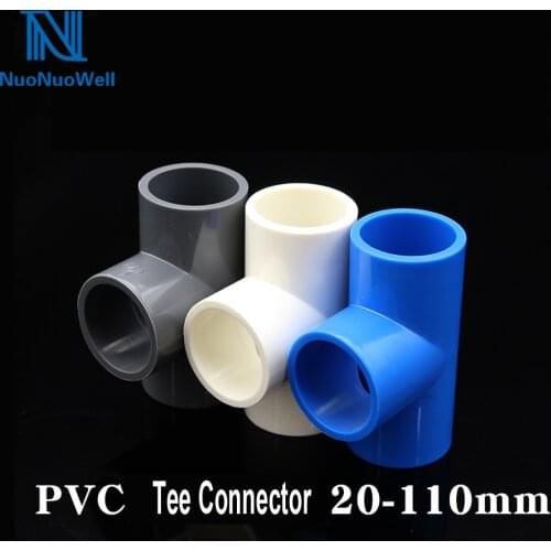 NuoNuoWell ID 20 25 32 40MM Socket PVC Tee Connector Water Pipe Fittings Hose Repair 2PCS
