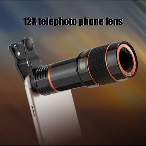 Mobile Phone Camera Lens 12X Zoom Telephoto Lens External Telescope With Universal Clip for Smartphone