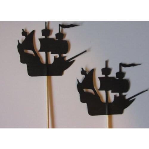 Pirate ship cupcake toppers birthday Party appetizer picks bridal baby shower wedding toothpicks decor
