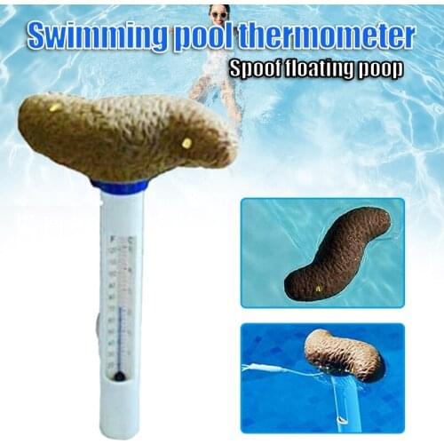 Floating Pool Thermometer Prank Temperature Gauge Creative Stool Shaped Water Thermometer with String for Spa Tub Pond SAL99