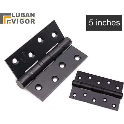 High load bearing ,5 inches black Stainless steel hinge for wooden door,With bearing,Quiet and durable,Door to be slotted