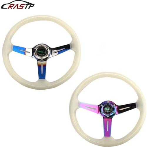 RASTP-Sports steering wheel 13inch 340mm luminous racing steering wheel acrylic ordinary racing wheel For Woman RS-STW028