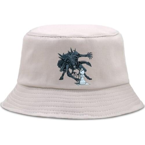 Horror Movie Aliens Print Fishing Cap Unisex Sunscreen Fishermans Hat Casual Harajuku Panama Caps Foldable Hip Hop Bucket Hats