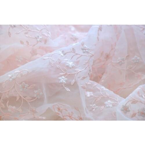 1meter High quality mesh embroidery fabric Organza embroidered small flower lace fabric,mesh embroidery fabric,skirt dress mater