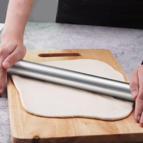 Stainless Steel Rolling Pin Non-stick Pastry Dough Roller Bake Pizza Noodles Cookie Pie Making Baking Tools Kitchen Tool