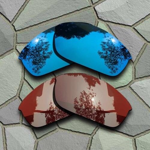 Sky Blue&Bronze Brown Sunglasses Polarized Replacement Lenses for Oakley Flak Jacket