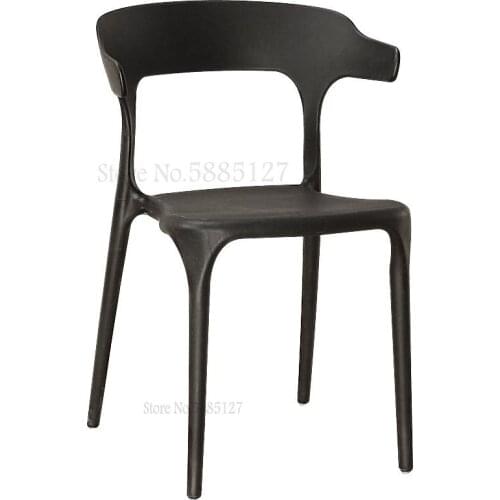 Modern Minimalist Plastic Chair Nordic Dining Chair Backrest Chair Home Creative Dining Table And Chair Cafe Casual Horn Chair