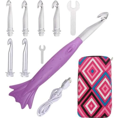 Lighted Crochet Hook Set,Large Light Up Crochet Hooks Rechargeable in Case 15mm 12mm 10mm 9mm 8mm 7mm