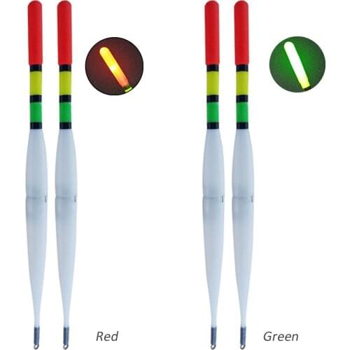 2pcs Fishing Float LED Electric Float Light Deep Water Luminous Float Fishing Tackle Bobber Fishing Gear with Electrons Battery