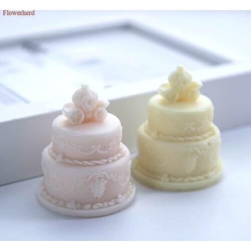 3d Double-layer Fondant Cake Silicone Mold Handmade Soap Silicone Mold DIY Cake Decors Soap Making Supplies Chocolate Mold