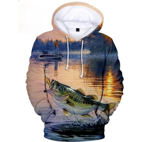 Comfortable 3D Fish Hoodies Men Women Sweatshirts Hot Print Fish Childrens Fashion Hooded Casual Boys Girls Autumn Pullovers