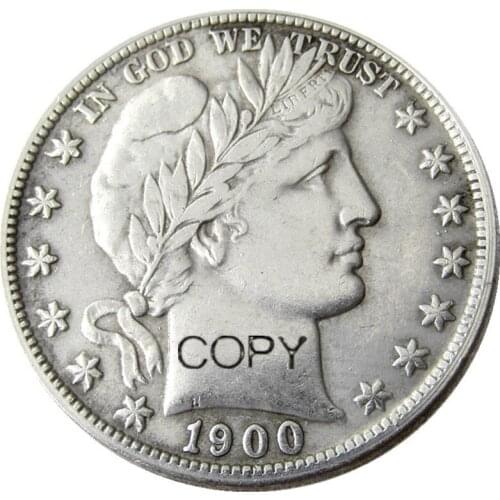 US 1900 P/S/O Barber Half Dollar Silver Plated Copy Decorate Coin