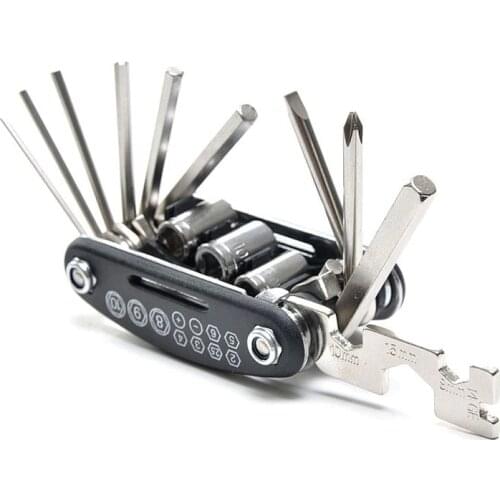 Bike Tools 15 In 1 Bicycle Repairing Set Bike Repair Tool Kit Wrench Screwdriver Chain Carbon steel bicycle Multifunction Tool