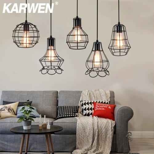 KARWEN Vintage Retro Pendant Lights hanglamp lamparas de techo colgante moderna Hanging Modern Industrial decor Edison Bulb