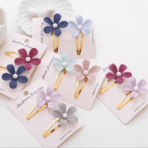 Cute Girls Pearl Flower Hair Clip Bohemia Hair Clip Beach Hair Accessories New
