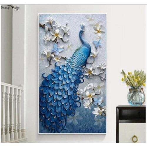 2019 Factory Direct Sale Handmade Peacock 5D DIY Diamond Painting Cross-Stitch Wonderful Christmas Home Decoration Wall Sticker