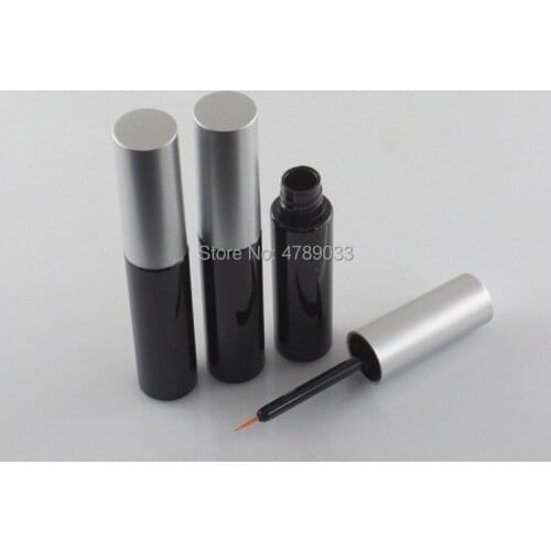 30/50pcs 8ml Empty Black Eyeliner Tube with Silver Cap, Eyeliner Growth Liquid Tube, DIY Cosmetic Eyelash Glue Refillable Bottle
